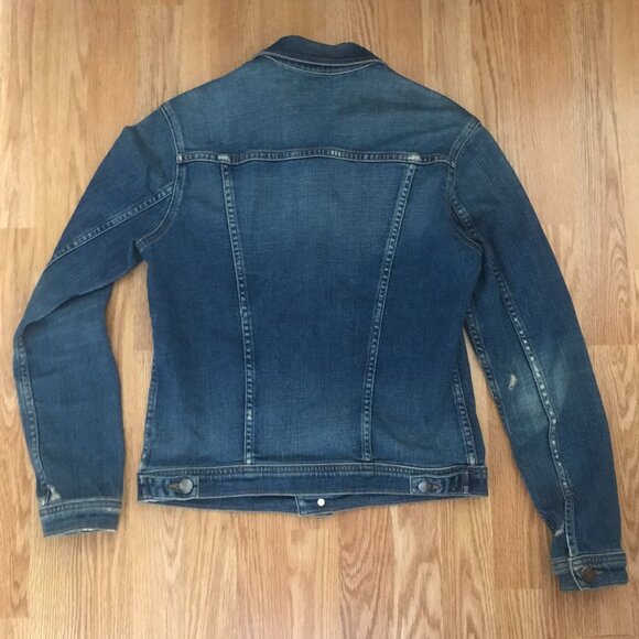 L'AGENCE Celine Distressed Denim Jacket Size M - Picture 10 of 13